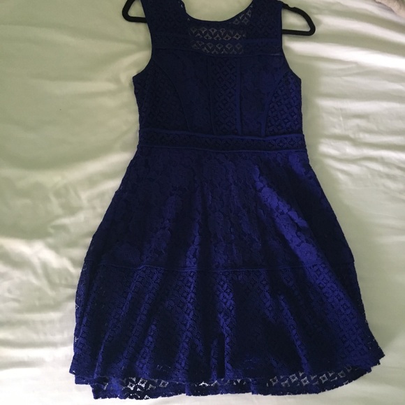 Royal Blue Lace Dress Size Small - Picture 2 of 6